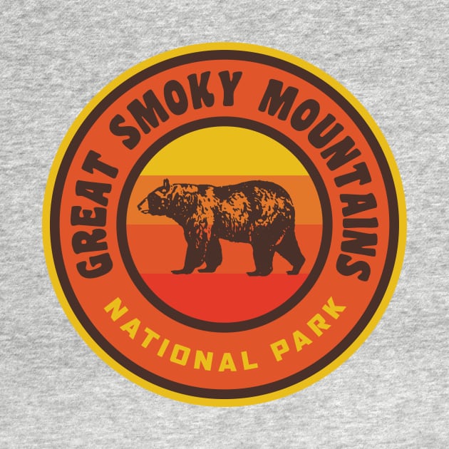 Great Smoky Mountains National Park Bear Retro Edit by PodDesignShop